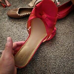 Red Satin Bow Women's Shoes